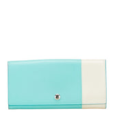 ティファニー バイカラー 長財布 ティファニーブルー ホワイト レザー レディース TIFFANY&Co. 【中古】